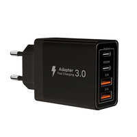 Chargeur USB 40W QC 3.0 Type C PD 20W Charge rapide pour iPhone pour Samsung pour Xiaomi Prise murale EU US UK AU
