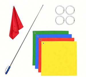 Bandera de Entrenamiento para Caballos con Mástil Telescópico de Acero Inoxidable y Logotipo Impreso Personalizado, 100% Poliéster, Color Completo, Elegante - Product Image 1
