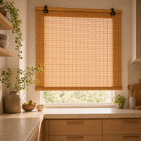 Store enrouleur en bambou naturel, écran filtrant la lumière pour patio et véranda, installation facile
