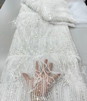 Dentelle française avec paillettes 2026 juin, 5 yards, tissus en dentelle perlée, stock disponible, tissus en dentelle noire