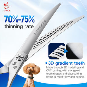 <span class=keywords><strong>Ciseaux</strong></span> à effiler incurvés Fenice Patent Design <span class=keywords><strong>pour</strong></span> animaux de compagnie avec dents dégradées 3D <span class=keywords><strong>pour</strong></span> le toilettage des chiens - Product Image 2