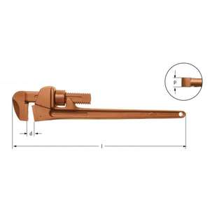 AMPCO - ET0305B Clé à pipe réglable, Cuivre au béryllium-Pince anti-étincelles EAN 7630027451085, CLÉS À TUYAUX ET COUPE-TUYAUX - Product Image 1