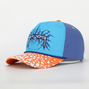 Custom High Quality 5 Panel <strong>Unstructured</strong> Embroidery Logo Cotton Rope <strong>Curved</strong> Brim Double Snap Back Sport Cap Dad Baseball <strong>Hat</strong> - Product Image 1