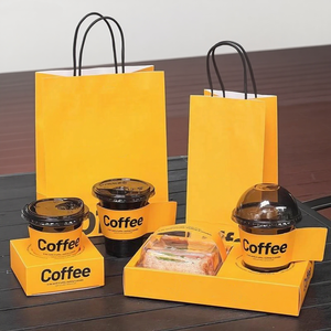 Scatola di imballaggio Sandwich incorporata confezione di pane tostato per uova spesse nel vassoio di carta della tazza della bevanda della caffetteria del ristorante - Product Image 1