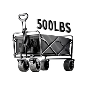 Chariot pliable à grande capacité 500 lb, robuste, 4 roues, acier inoxydable, marque Bronco, chariot de magasinage, de stockage, industriel, OEM - Product Image 1