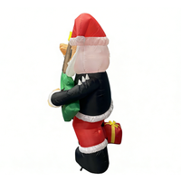Décorations de Noël gonflables de 6 pieds pour l'extérieur, Père Noël jouant de la guitare pour la cour, la fête de Noël, le jardin, la pelouse