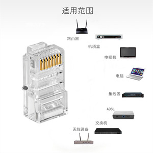 ตัวเชื่อมต่อเครือข่าย Rj45 Cat6 8p8c ปลั๊กอีเธอร์เน็ตโลหะผสมทองแดงเคลือบทองสำหรับเครือข่ายคอมพิวเตอร์ - Product Image 4