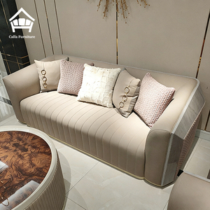 Set di Divani in Stile <span class=keywords><strong>Italiano</strong></span> di Lusso 1+2+3, Divani Moderni in Pelle per Soggiorno, Villa e Hotel, Arredamento di Alta Gamma Personalizzabile - Product Image 2