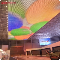 XQD - Écran vidéo mural en maille LED étanche de qualité supérieure, personnalisé en usine, P100 SPI DMX512 WS2811 - Changement de couleur RVB, haute luminosité