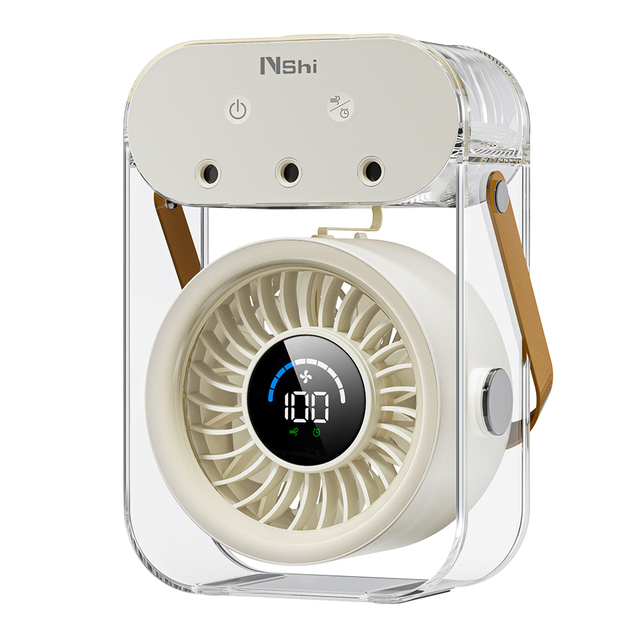 Custom Logo Rechargeable Water Mist Fan 5-Speed Adjustable USB/Car Charging Low Noise Portable Cooling Spray Fan