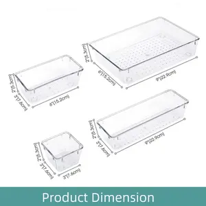 Ensemble d'organisateurs de tiroirs multifonctionnels 6/13/28 pièces, 4 tailles, organiseur de tiroir de salle de bain, plateau organisateur de comptoir, organiseur de bureau - Product Image 2