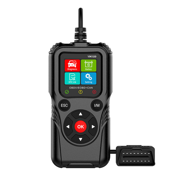 1.8 Inch Vehicle Auto Scanner YM109 Professional Car Diagnostic Tool 16 Pin OBDII Scanner Test OBD2 Code Reader Multi-Language