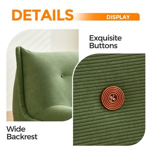 Canapé compressé vert pouf avec canapé sous vide en velours côtelé avec canapé d'angle en mousse à mémoire de forme haute densité pour <span class=keywords><strong>appartement</strong></span> - Product Image 5