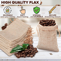 Sacs à café en jute réutilisables multi-usages avec cordon de serrage, petits, pour promotion, épices, herbes, cadeaux de Noël