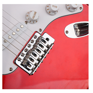 Gecko hot chất lượng dây <span class=keywords><strong>c</strong></span>ụ OEM guitarra electrica kim loại màu đỏ Maple Neck rắn Basswood <span class=keywords><strong>c</strong></span>ơ thể SSS ST guitar điện - Product Image 4