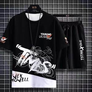 Completo Estivo da Uomo: T-shirt e <span class=keywords><strong>Pantaloncini</strong></span> Sportivi Casual a Maniche Corte, Set <span class=keywords><strong>di</strong></span> Due Pezzi Elegante - Product Image 4