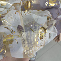 Tissu floral imprimé numérique personnalisé en polyester voile japonais avec feuille d'or pour Dirac somalien et Toub pour femmes soudanaises