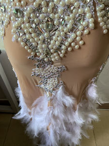 NOVANCE Y1637 Vestidos De Gala cristalli lucenti eleganti perle <span class=keywords><strong>bianco</strong></span> piuma abito da sera abito per la festa del ballo - Product Image 6