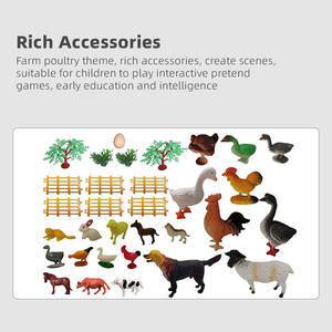 Lot de 32 figurines de volailles 3D en plastique assorties, décorations pour fêtes d'anniversaire, animaux de ferme en PVC en vrac, jouets pour enfants - Product Image 4