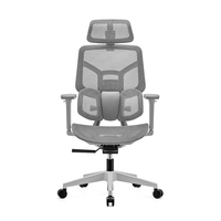 Foshan Modern Adj. Chaise de bureau élégante à dossier haut en maille intégrale grise ergonomique avec soutien lombaire pour les personnes corpulentes
