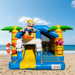 Château gonflable <span class=keywords><strong>de</strong></span> surf en bord <span class=keywords><strong>de</strong></span> mer avec toboggan, château gonflable d'extérieur et d'intérieur, combo château gonflable pour enfants, toboggan <span class=keywords><strong>de</strong></span> saut - Product Image 3