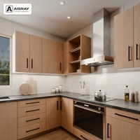 Meuble de cuisine stratifié sur mesure, aménagement moderne en L, rangement par tiroirs, livraison en kit et panneaux en mélaminé