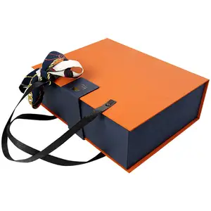 高級Tシャツハイヒールシューズバッグリジッドオレンジ磁気カスタムカスタマイズ紙ギフト段ボール包装箱