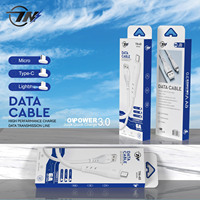 Kabel Data pengisian daya cepat, kabel pengisian daya konektor USB mikro 3.0 ponsel, kabel Data pengisian cepat tipe-c untuk Sansung Huawei