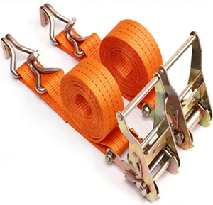 Sangle d'arrimage à <span class=keywords><strong>cliquet</strong></span> robuste de 2 pouces avec doubles crochets en J pour l'arrimage de la cargaison de camion et le transport sécurisé, qualité industrielle - Product Image 2