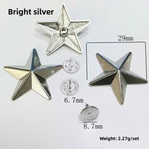 Remaches de Aleación de Zinc con Forma de Pentagrama Cóncavo Plano, Accesorios Metálicos Plateados para Ropa, Zapatos y Bolsos, Diseño Pentagonal - Product Image 6