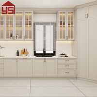 Ensemble d'armoires de cuisine haut de gamme en MDF laqué blanc pur, style campagne française, portes Shaker pour la maison