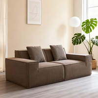 Sofá Cama Tapizado de Dos Plazas con Diseño Moderno para Sala de Estar, Conjunto de Relajación sin Estructura