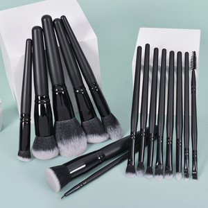 Strumento di bellezza multifunzionale Set completo nero di fascia alta pennello per cipria sciolto pennello per ombretti Set di <span class=keywords><strong>pennelli</strong></span> per <span class=keywords><strong>trucco</strong></span> fard 15 pezzi - Product Image 3