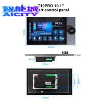 SQ Tuya Panel de Control Inteligente con Pantalla Táctil de 10 Pulgadas, Centro de Música con 8 Altavoces de Techo Integrados, Función de Dos Zonas Musicales