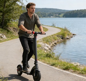 Patinete Eléctrico Unisex <span class=keywords><strong>de</strong></span> Aleación <span class=keywords><strong>de</strong></span> Aluminio, 350W, Impermeable, Plegable, Motor sin Escobillas, Batería <span class=keywords><strong>de</strong></span> Litio, 25 km/h, 100 kg, Control por Aplicación - Product Image 5