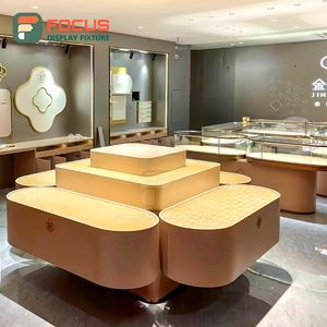 Vitrine de présentation de bijoux de luxe haut de gamme, en bois moderne avec éclairage LED, pour boutique de détail, présentoir intérieur - Product Image 1