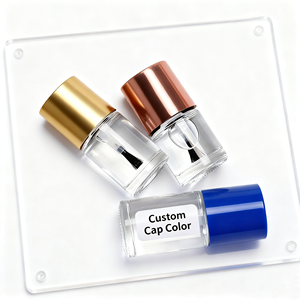 Vente en gros de contenants cosmétiques vides de 10 ml et 15 ml, flacon rond en verre avec couvercle noir, argenté ou doré pour vernis à ongles - Product Image 2