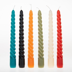 Los colores populares Europa estilo gran oferta de cera de parafina de hechizo espiral vela cónica - Product Image 2