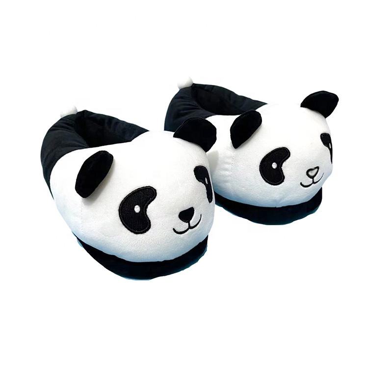 Winter Autumn Panda Plush Stuffed Toy Anti-Slip Closed Toe Light Weight Warm Indoor Home Slipper Shoes