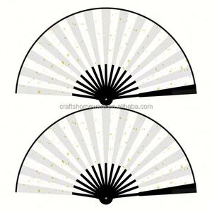 Abanico de mano premium de 33 cm para invitados de boda, con mango de plástico resistente, bambú pintado, estilo artesanal decorativo con diseño de cesta de flores - Product Image 4