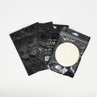 Éponge de maquillage professionnelle personnalisée, sacs en plastique à fermeture éclair noire avec face avant transparente et fond noir