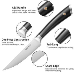 Ensemble de 4 couteaux de cuisine de luxe en acier inoxydable ultra tranchant de 4.5 pouces avec manche en ABS Promotion de couteaux à steak - Product Image 5