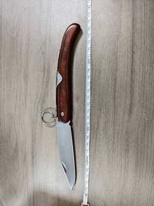 Mini couteau à désosser classique de Style <span class=keywords><strong>Yatagan</strong></span> africain en acier inoxydable fin et tranchant avec manche en bois porte-clés pliant - Product Image 2