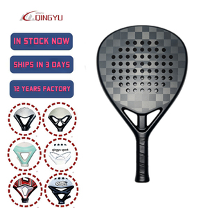 QINGYU SPORT OEM, usine de raquettes de <span class=keywords><strong>padel</strong></span>, propose des raquettes personnalisées en fibre de carbone 18K, 38 mm avec noyau en EVA, en stock. - Product Image 1