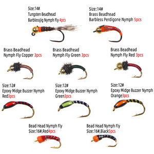 36 stuks/doos Vliegvisvliegen Set Handgemaakte Vliegvisuitrusting Met Droge/Natte Vliegen Vliegassortiment Forel Baars Grijze Forel Panfish Vissen - Product Image 2