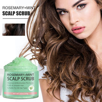 Traitement capillaire au sel marin biologique naturel, gommage du cuir chevelu à la menthe et au romarin, exfoliant nettoyant en profondeur, shampoing avec brosse de massage