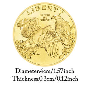 Moneta Commemorativa Liberty Placcata Oro, Aquila Calva 'In God We Trust', Regalo da Collezione USA, Arte e Monete Commemorative - Product Image 3