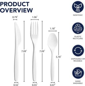 Kit de Cubiertos Desechables Biodegradables, Juego de Tenedores, Cucharas y Cuchillos Envueltos en Papel - Product Image 4