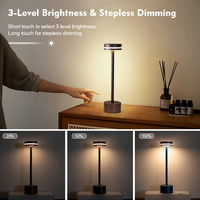 Capteur tactile personnalisé bureau hôtel Bar rond Dimmable Usb Rechargeable 2w SMD Table Led veilleuse