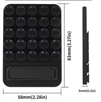 Support de téléphone universel à ventouse double face antidérapant en silicone avec 25 ventouses pour fixation murale